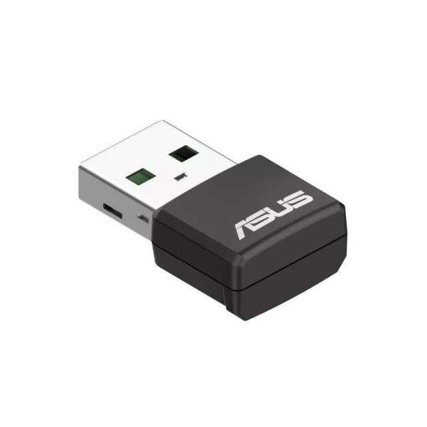 ASUS USB-AX55 Nano AX1800, WiFi 6, 2.4 / 5 GHz, USB-A, Fekete hálózati adapter