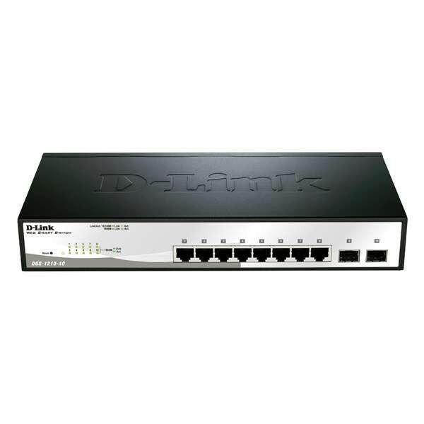D-LINK DGS-1210-10/E 8x1000Mbps + 2xGigabit SFP Menedzselhető Rackes Switch