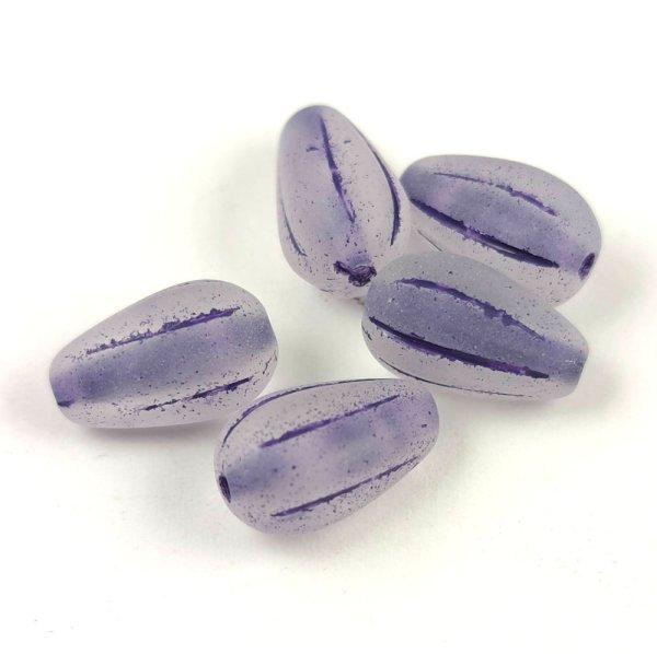 Drop Melon csepp gyöngy - Matt Crystal Purple - 13x8mm