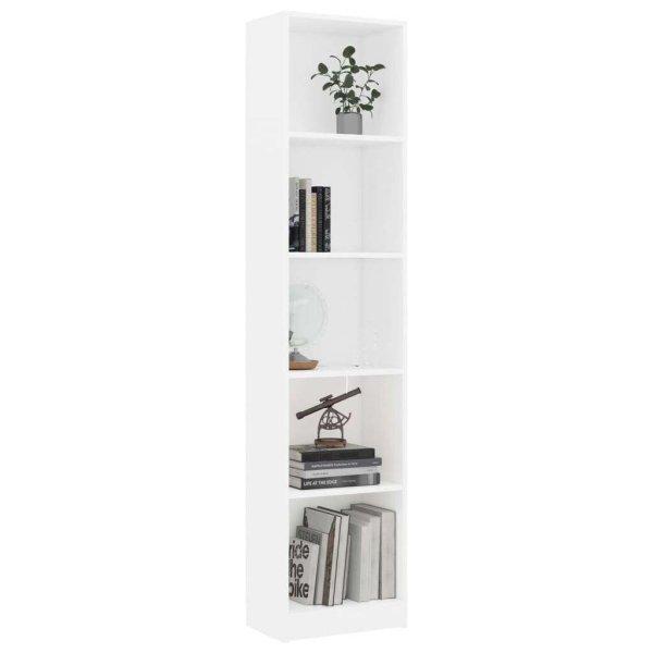 5-szintes fehér forgácslap könyvszekrény 40 x 24 x 175 cm