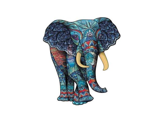 Fa puzzle, színes A3 méretű 200 db-os elefánt