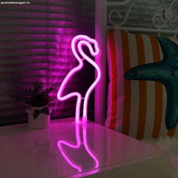Neon LED fények Pink Flamingó