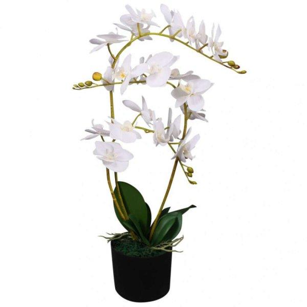 műorchidea virágcseréppel 30 cm fehér