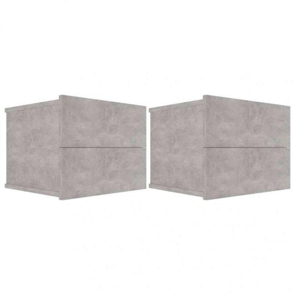 2 db betonszürke forgácslap éjjeliszekrény 40 x 30 x 30 cm (801062)