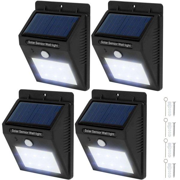 4 Kültéri fali LED lámpa beépített napelemes panellel és
mozgásérzékelővel