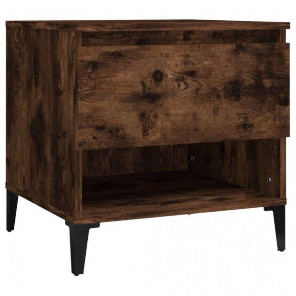 Füstös tölgyszínű szerelt fa kisasztal 50 x 46 x 50 cm