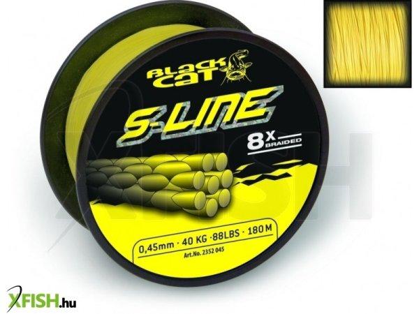 Black Cat S-Line Harcsázó Fonott Zsinór 300M 70Kg,154Lbs 0,55Mm Sárga