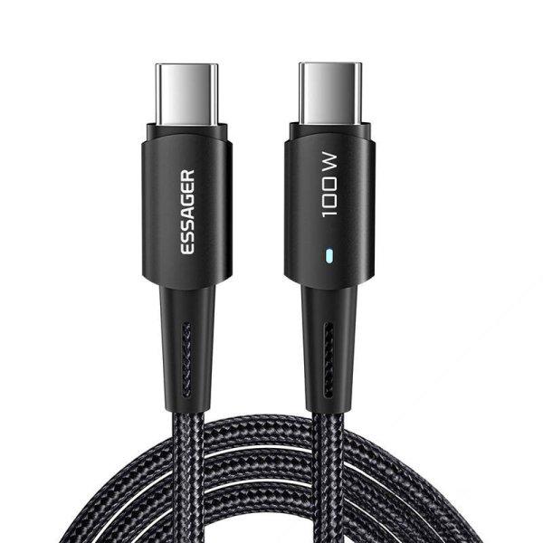 USB-C-USB-C kábel 100 W Essager 1 m (fekete)