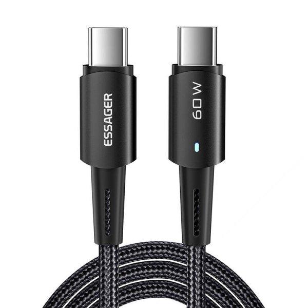 USB-C-USB-C kábel 60 W Essager 1 m (fekete)