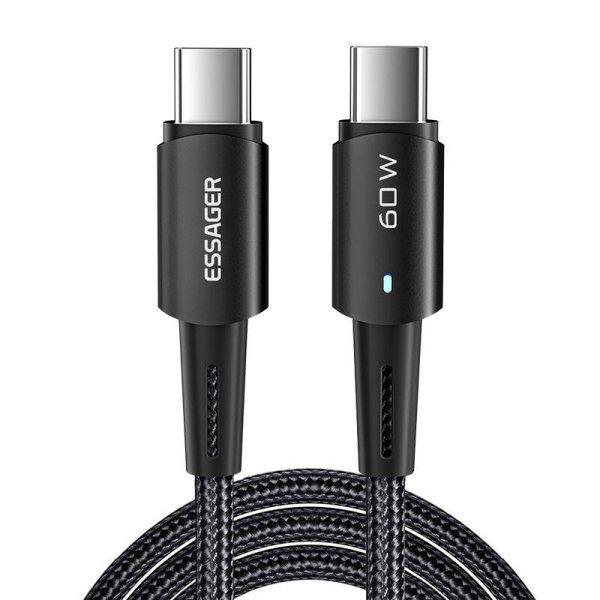 USB-C-USB-C kábel 60 W Essager 2m (fekete)