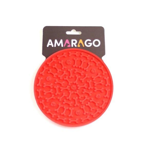 Amarago lick mat circle red - Kör piros