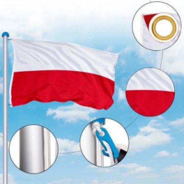 Zászlótartó rúd lengyel zászlóval