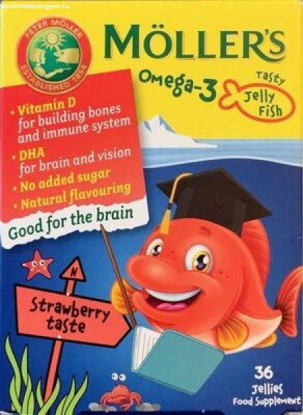 Möllers omega-3 halacska gumivitamin étrend-kiegészítő gyerekeknek
d-vitaminnal, eper ízesítéssel 36 db