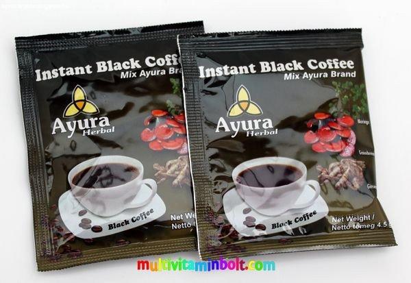 Ayura Herbal Black Coffe instant Fekete gyógykávé, ganodermával, 1 tasak
