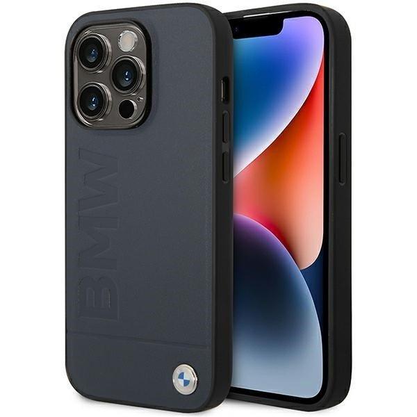 Etui BMW BMHMP14XSLLNA iPhone 14 Pro Max 6,7" tengerészkék keménytok
bőr Hot Stamp MagSafe