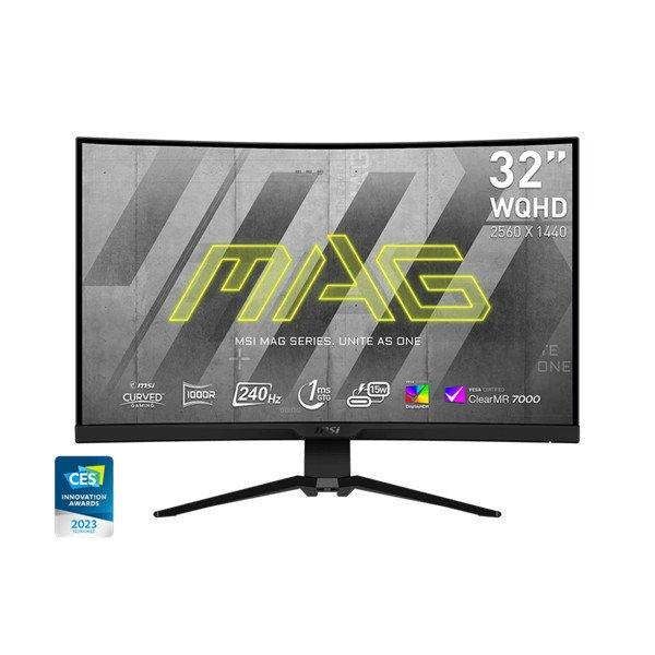 MSI Monitor GAMING MAG 325CQRXF Ívelt Rapid VA 31,5" QHD 2560x1440, 4000:1
CR, 400nits, 1ms, 240Hz, DP, 2x HDMI, USB-C