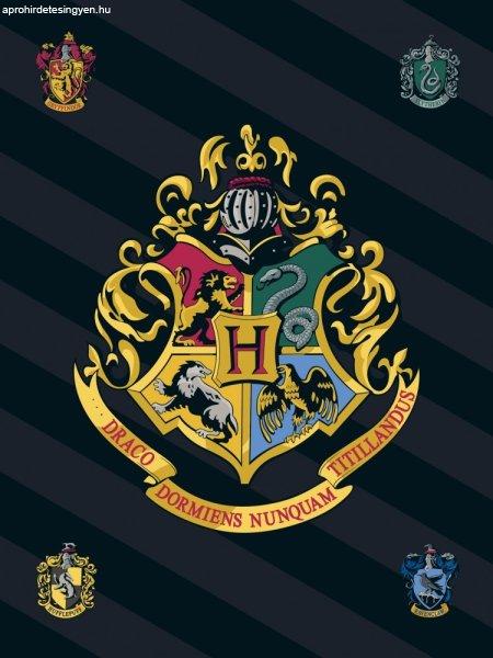 Harry Potter takaró 100x140 cm, fekete, címeres
