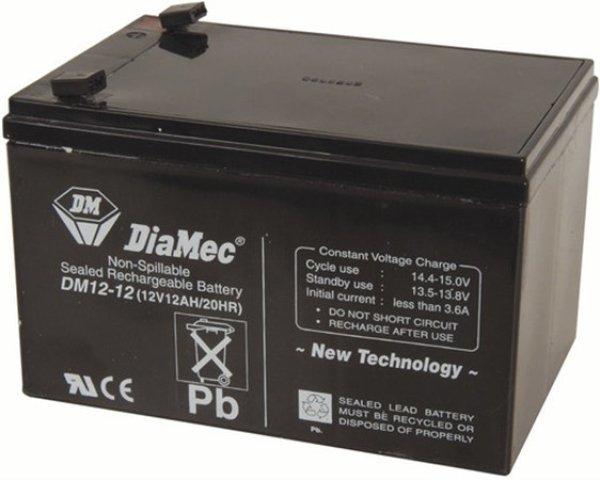 Diamec DM12-12 12V 12Ah zselés ólom akkumulátor gondozásmentes