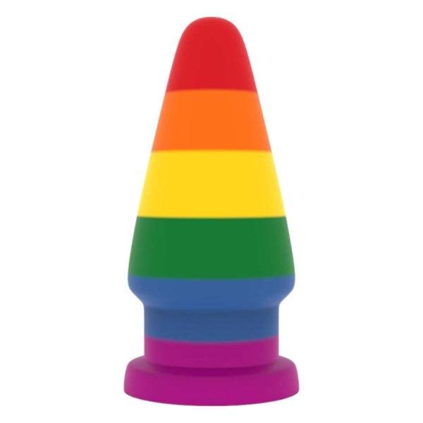 Lovetoy Prider - anál tágító plug - 15cm (szivárvány)