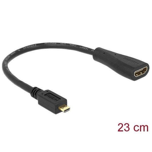 Delock Átalakító - 65391 (HDMI -> Micro-HDMI, anya-apa, 0,23m)