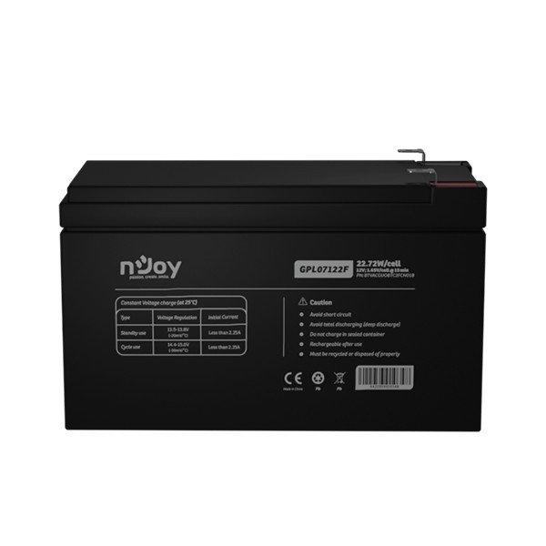 NJOY Szünetmentes akkumulátor - GPL07122F (12V/7Ah, Long-life, T2/F2, zárt,
gondozás mentes, AGM)