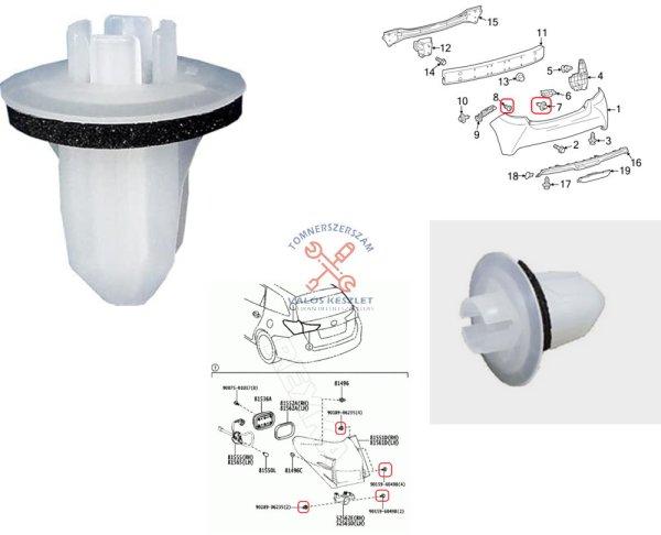 Patent első lökhárító rögzítő Toyota C-HR ( 10 db )