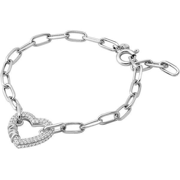 Michael Kors Romantikus ezüst karkötő cirkónium
kövekkel Pavé Heart MKC1648CZ040