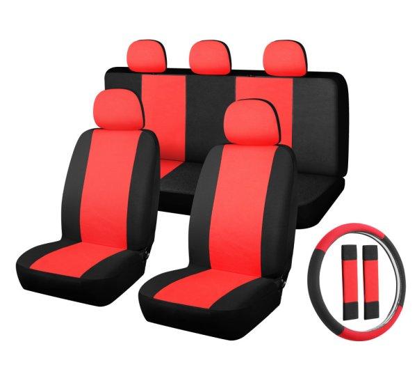 01570 11 részes üléshuzat szett - Piros-fekete 2HELYEN osztható -
Légzsákos univerzális üléshuzat szett