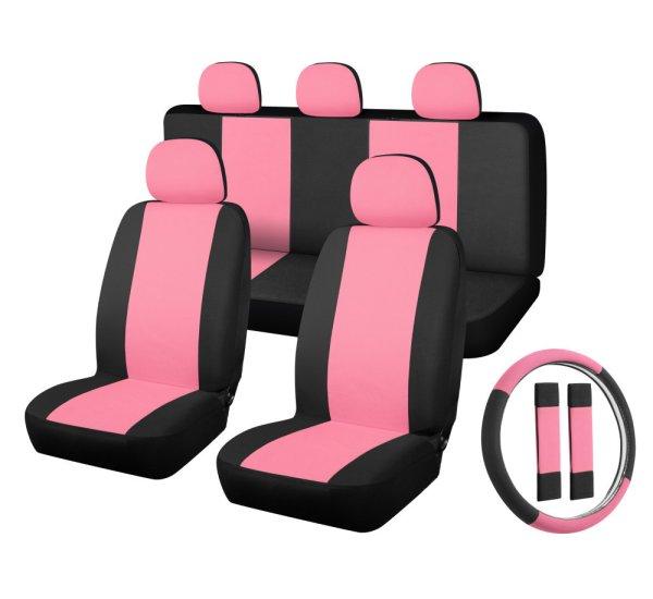 01563 11 részes üléshuzat szett Pink-Fekete 2HELYEN osztható - Légzsákos
univerzális üléshuzat szett