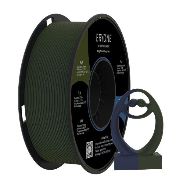Eryone Matte PLA Dual-Color matt tengerészkék és olajzöld (navy blue & olive
green) 3D nyomtató filament 1.75mm, 1kg/tekercs