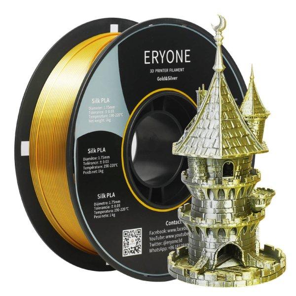 Eryone Silk PLA Dual Color selyemfényű arany és ezüst (gold & silver) 3D
nyomtató Filament 1.75mm, 1kg/tekercs