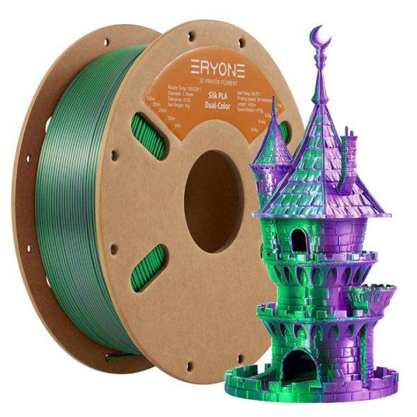 Eryone Silk PLA Dual Color selyemfényű lila és zöld (puple & green) 3D
nyomtató Filament 1.75mm, 1kg/tekercs