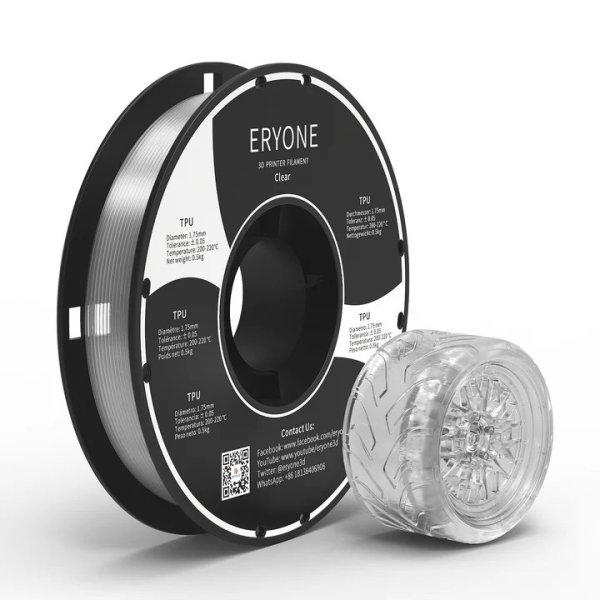 Eryone TPU transparens (transparent) 3D nyomtató Filament 1.75mm, 0,5kg/tekercs