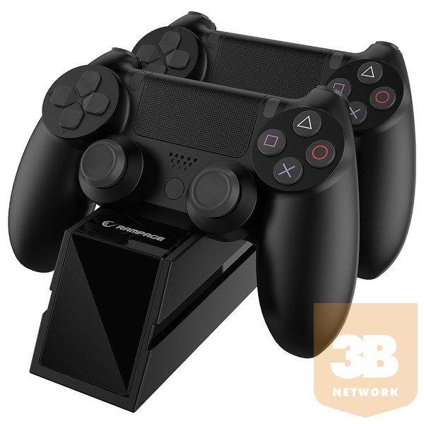 Rampage Gamepad töltő - RP-PS4 (dokkoló 2x PS4 kontroller töltéséhez,
fekete)