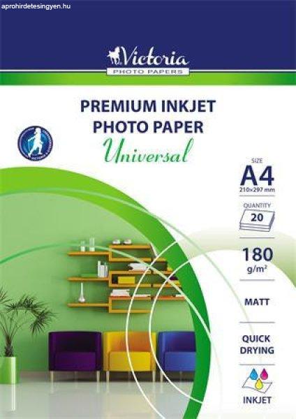 Fotópapír, tintasugaras, A4, 180 g, matt, VICTORIA PAPER "Universal"