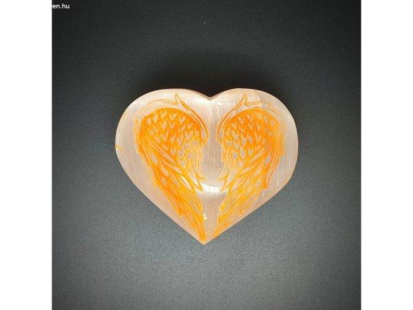 Szelenit szív szárny narancs 8cm
