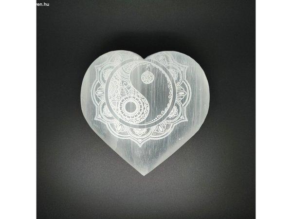 Szelenit szív yin yang 12cm
