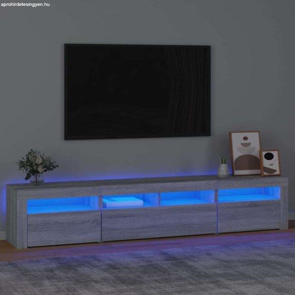 vidaXL szürke sonoma színű TV-szekrény LED-lámpákkal 210x35x40 cm