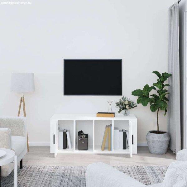 Fehér szerelt fa tv-szekrény 100 x 35 x 40 cm
