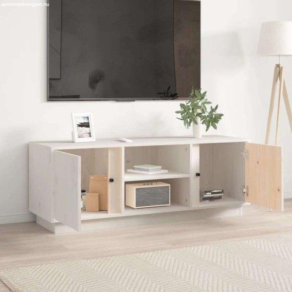 Fehér tömör fenyőfa tv-szekrény 110 x 35 x 40,5 cm