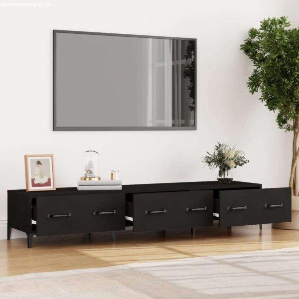 Fekete szerelt fa tv-szekrény 150 x 34,5 x 30 cm