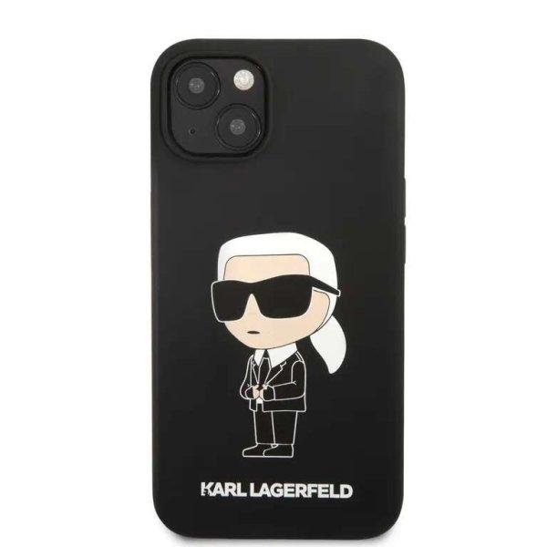 Karl Lagerfeld Folyékony szilikon Ikonik NFT hátlap iPhone 13-hoz Fekete