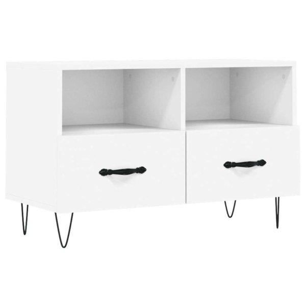 Fehér szerelt fa tv-szekrény 80 x 36 x 50 cm