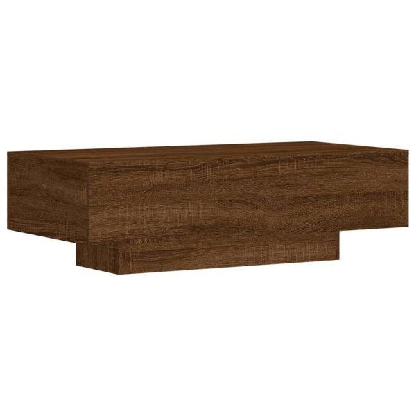 Barna tölgyszínű szerelt fa dohányzóasztal 100x49,5x31 cm