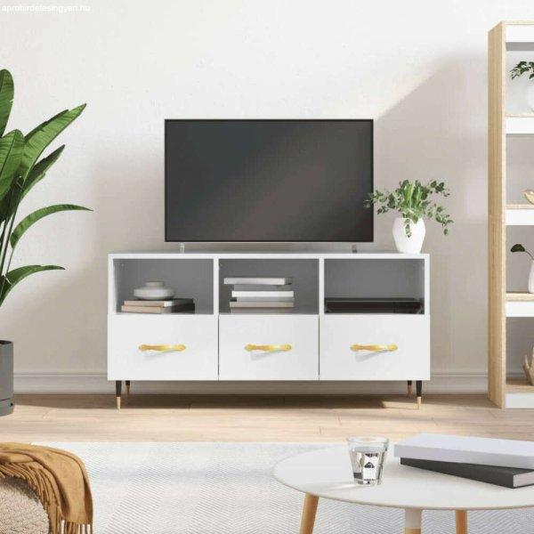 vidaXL fehér magasfényű szerelt fa TV-szekrény 102x36x50 cm
