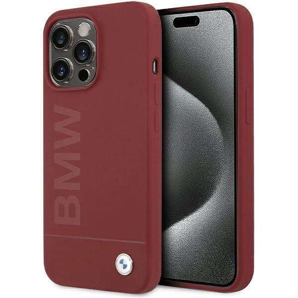 BMW Silicone Big Logo MagSafe tok iPhone 15 Pro Max készülékhez - piros