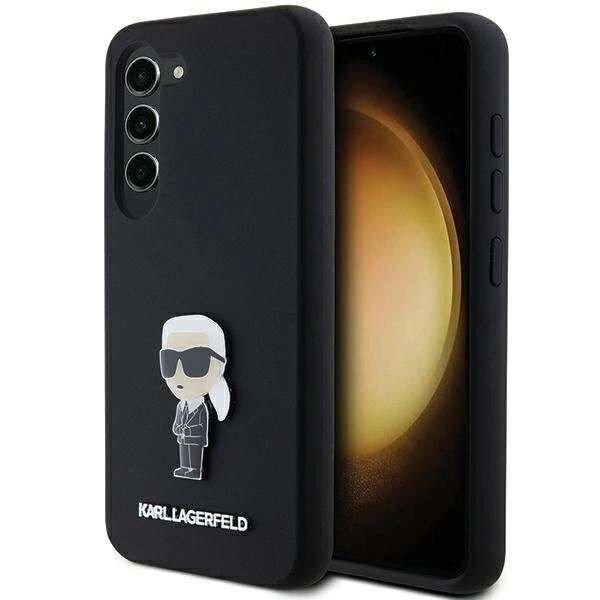 Karl Lagerfeld Silicone Ikonik Metal Pin tok Samsung Galaxy S23 - fekete