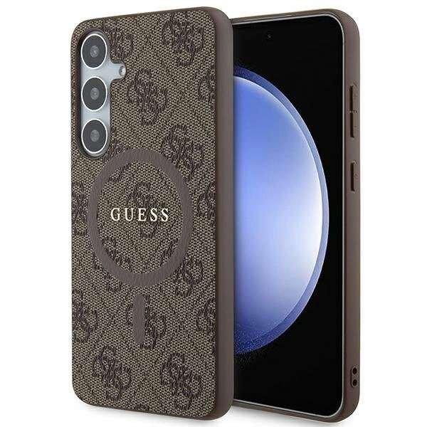 Guess 4G Collection Leather Metal Logo MagSafe tok Samsung Galaxy S24 Plus -
barna