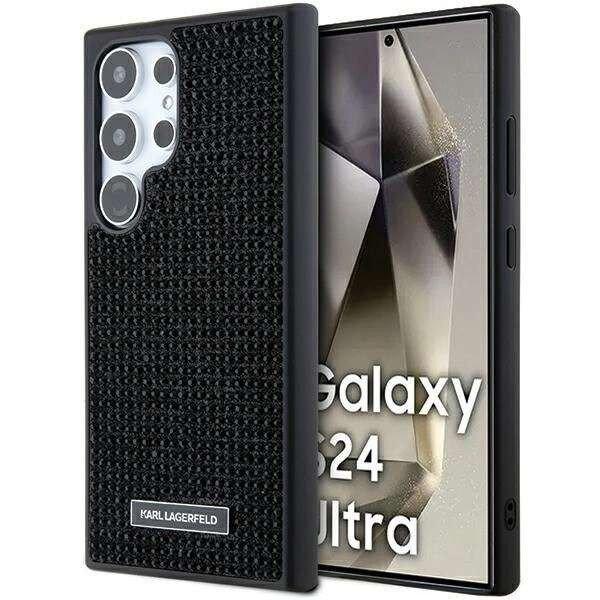 Karl Lagerfeld Rhinestone Metal Logo tok Samsung Galaxy S24 Ultra - fekete