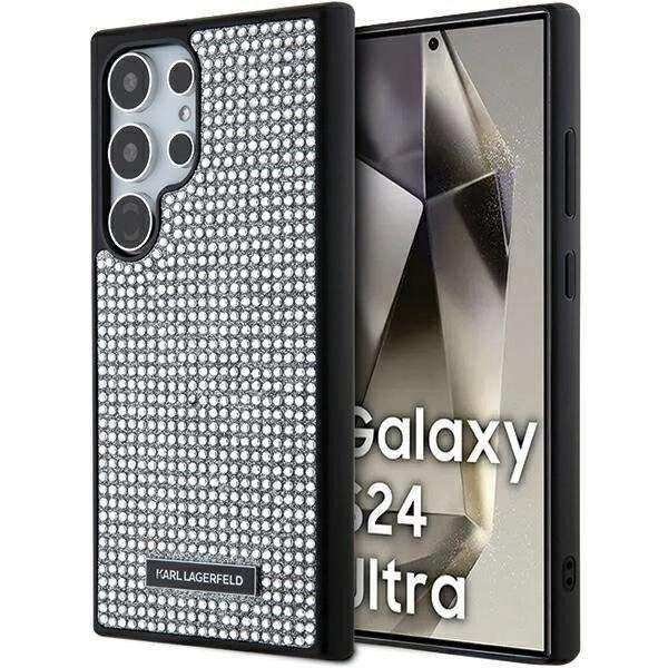 Karl Lagerfeld Rhinestone Metal Logo tok Samsung Galaxy S24 Ultra - ezüst
színű